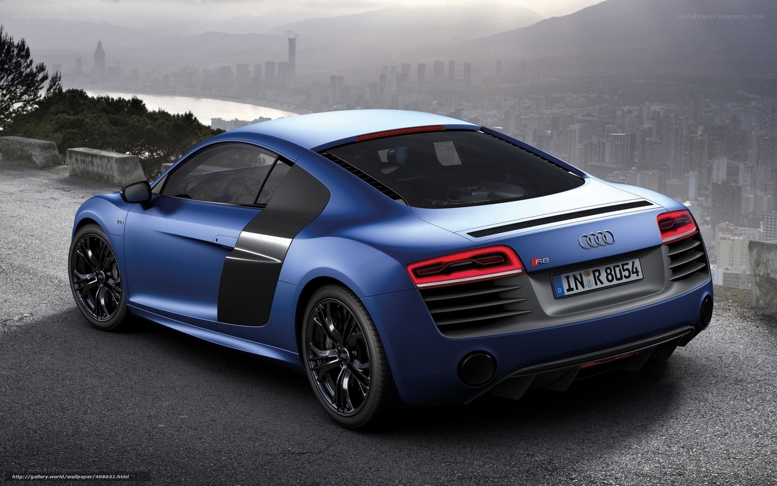 Blue Audi R8 sports car