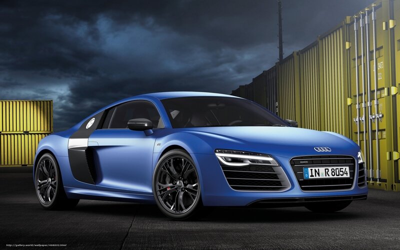 Blue Audi R8 sports car