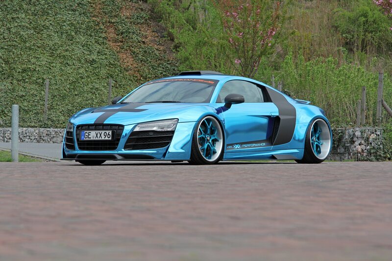 Blue Audi R8 Sports Car — Calm, Spring, Photograph