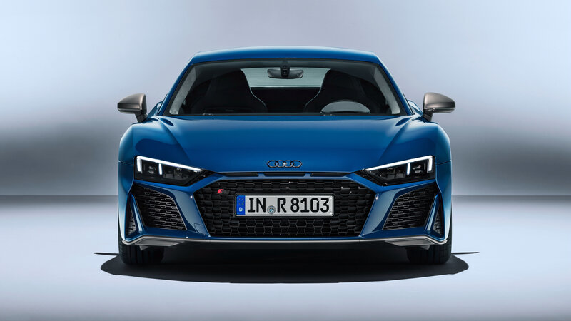 Blue Audi R8 Sports Car — Dramatic, Photograph, License Plate