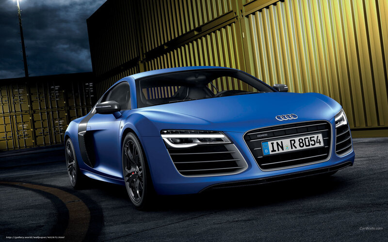 Blue Audi R8 sports car