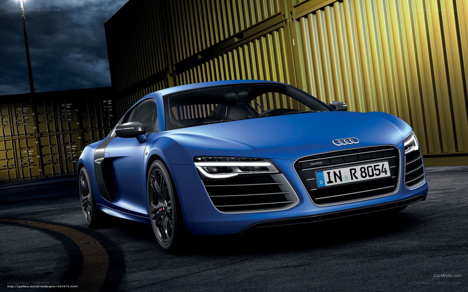 Blue Audi R8 sports car
