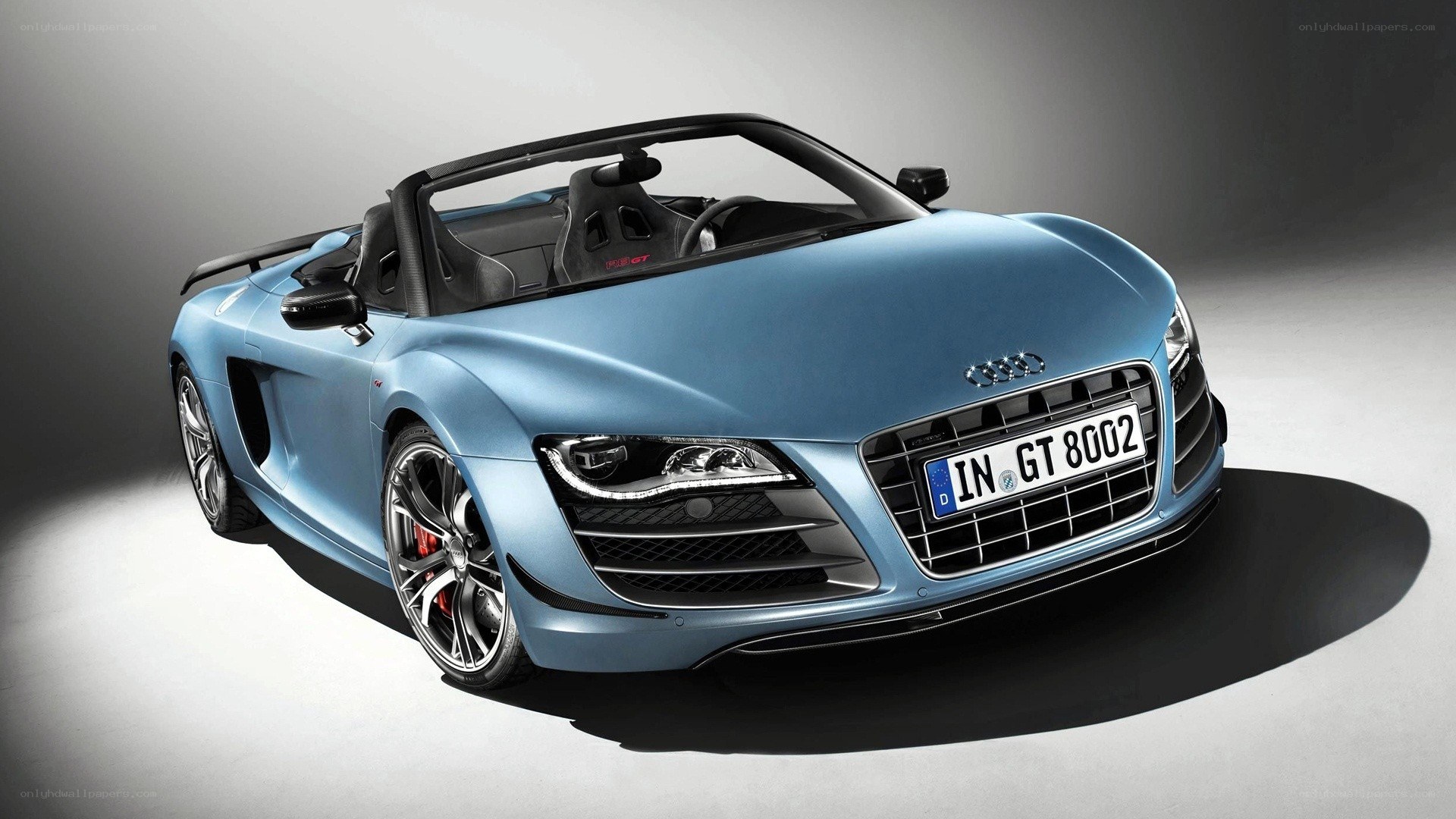 blue audi r8 spyder