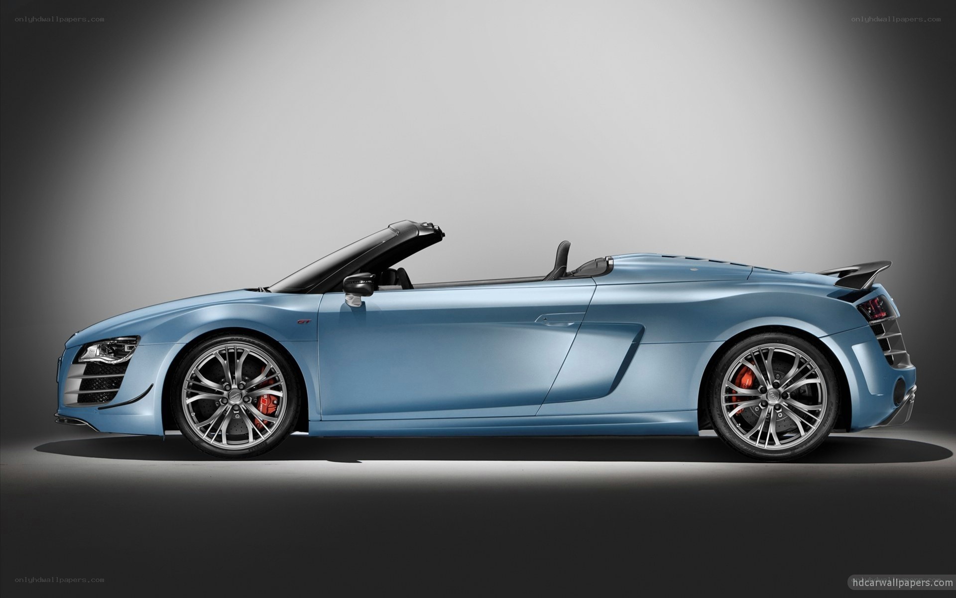 blue audi r8 spyder