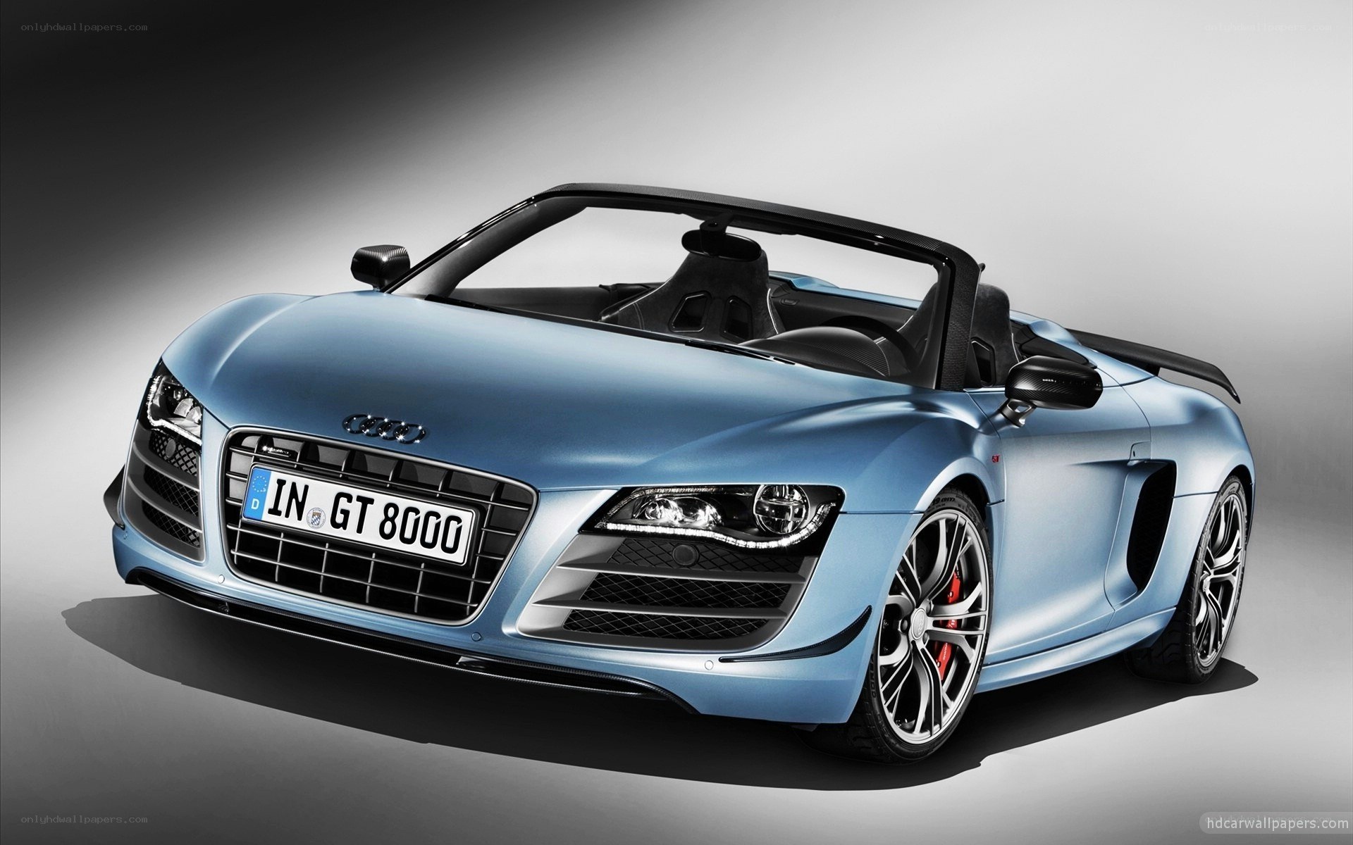 blue audi r8 spyder