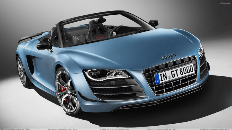 Blue Audi R8 Spyder — Dramatic, Photograph, Car, Convertible, License Plate