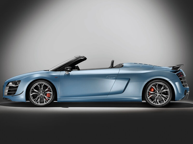 Blue Audi R8 Spyder — Dramatic, Photograph, Car, Convertible