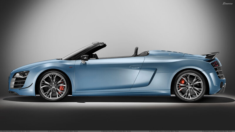 Blue Audi R8 Spyder — Dramatic, Photograph, Convertible Top