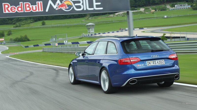 Blue Audi Rs4 on Track — Dynamic