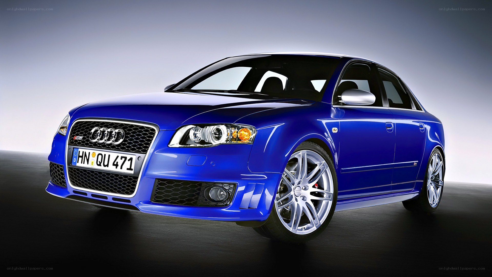 blue audi rs4 sedan