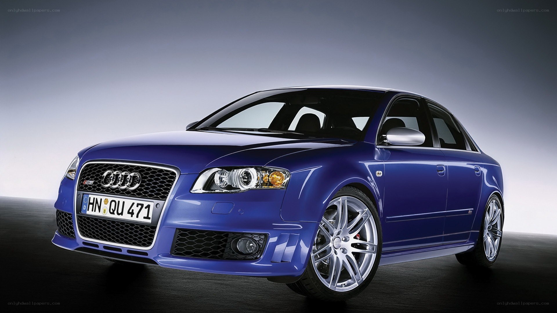 blue audi rs4 sedan