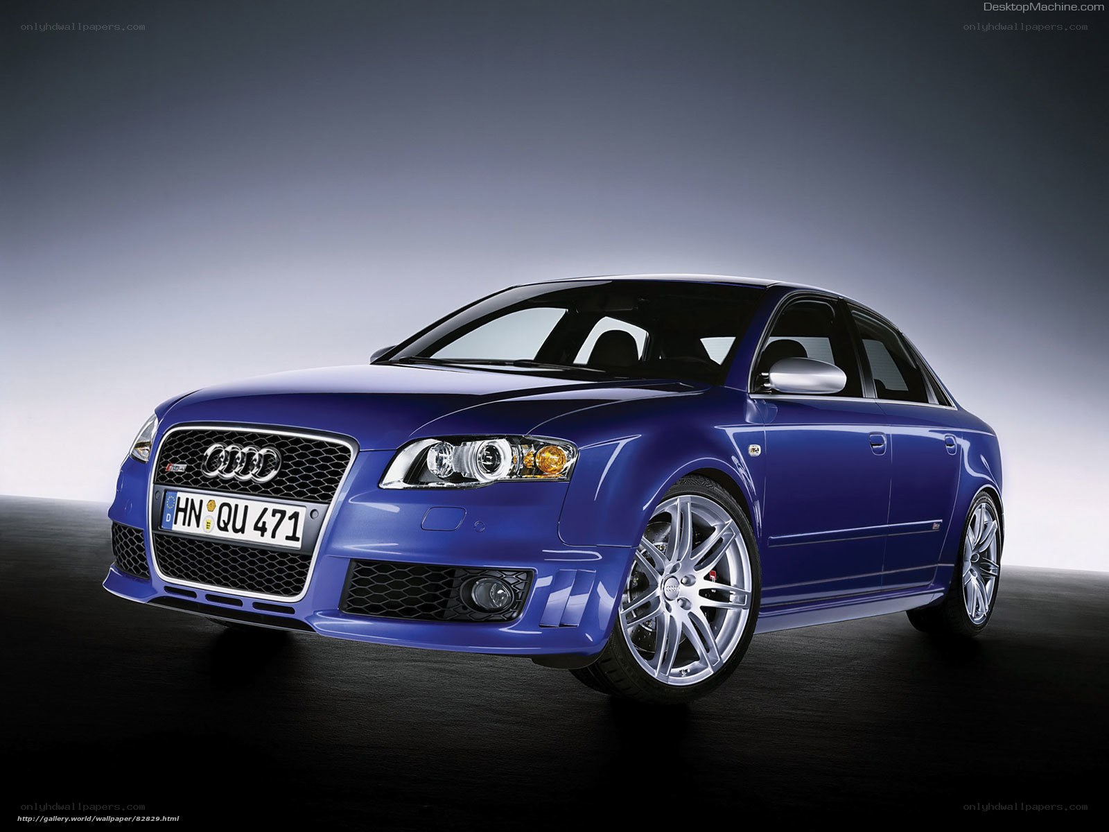 Blue Audi RS4 sedan