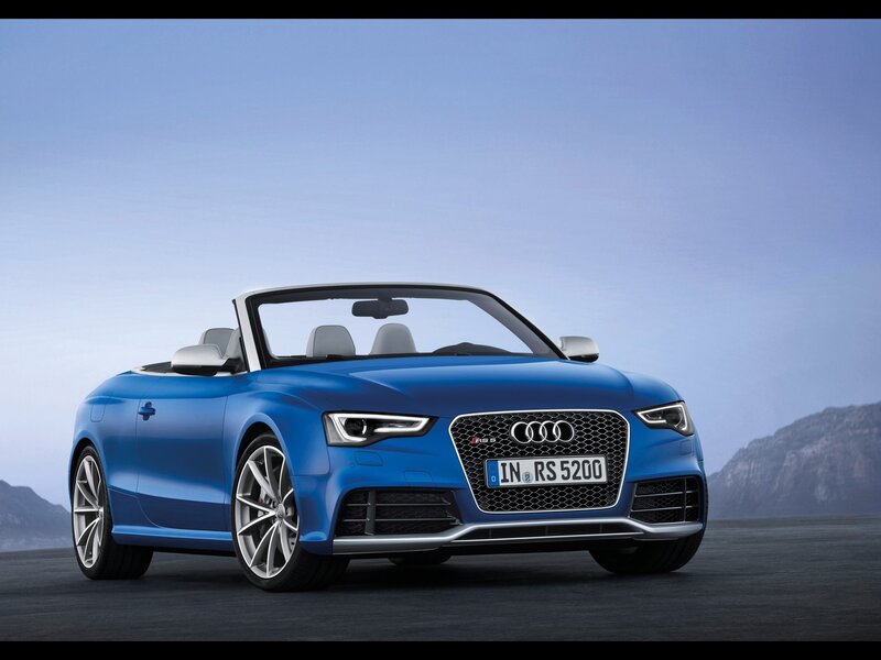 Blue Audi Rs5 Convertible — Dramatic, Photograph, Car, Mountains