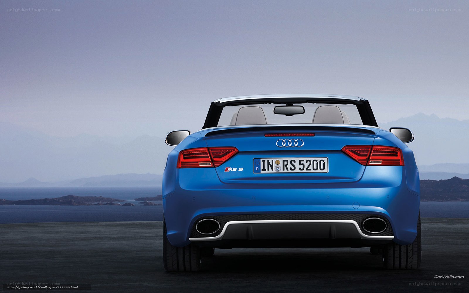 Blue Audi RS5 Convertible Rear View