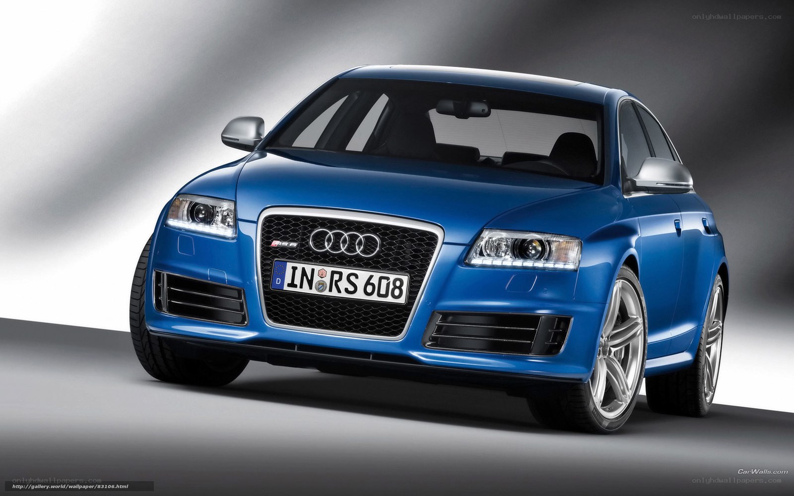 Blue Audi RS6 in studio