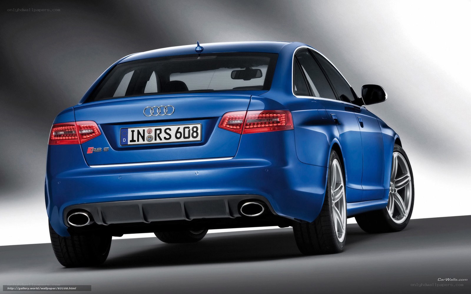blue audi rs6 rear view