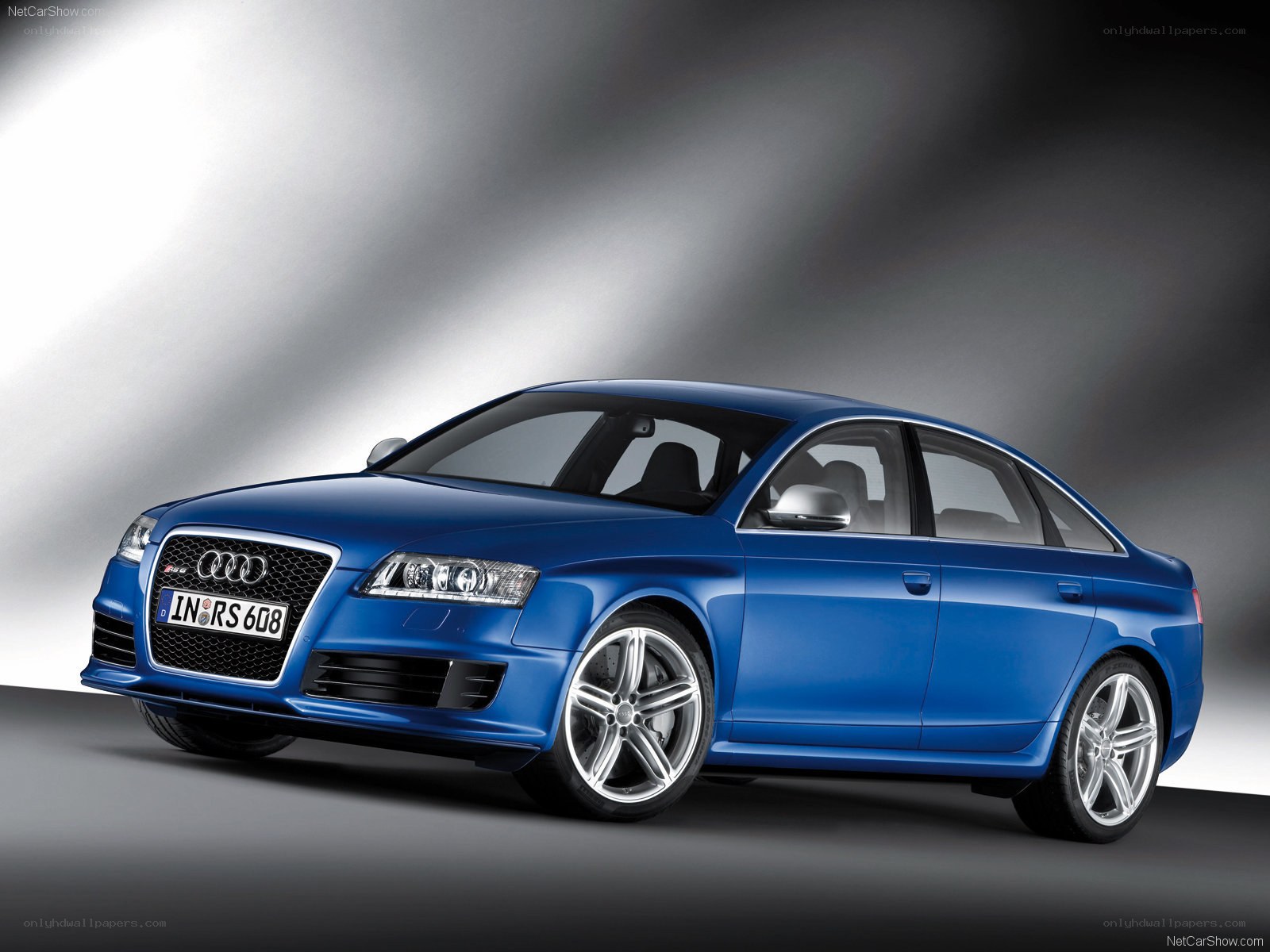 Blue Audi RS6 sedan
