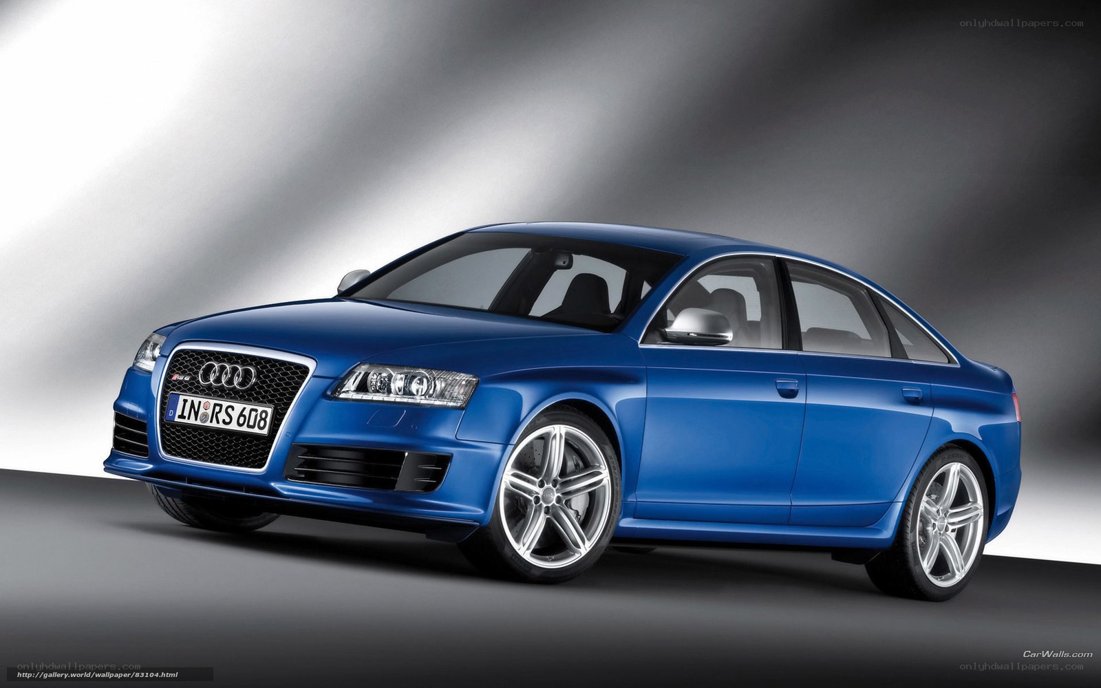 Blue Audi RS6 sedan