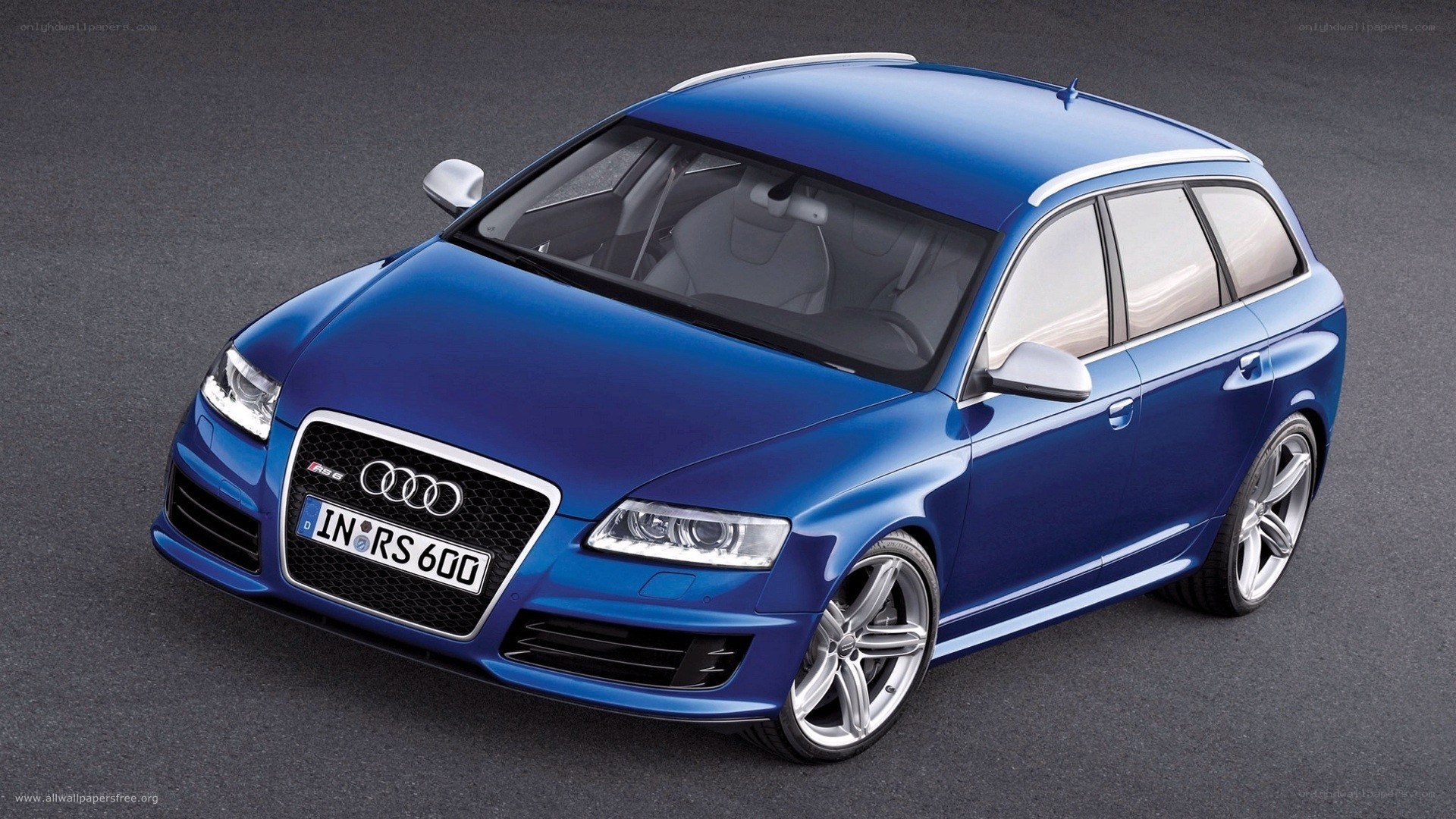 blue audi rs6 station wagon