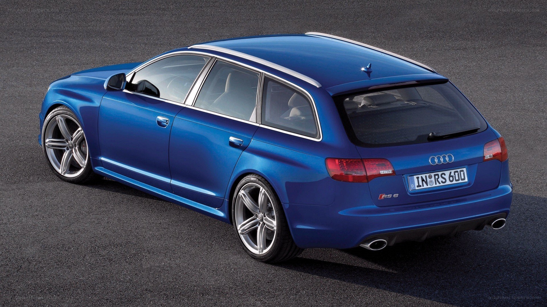 blue audi rs6 station wagon