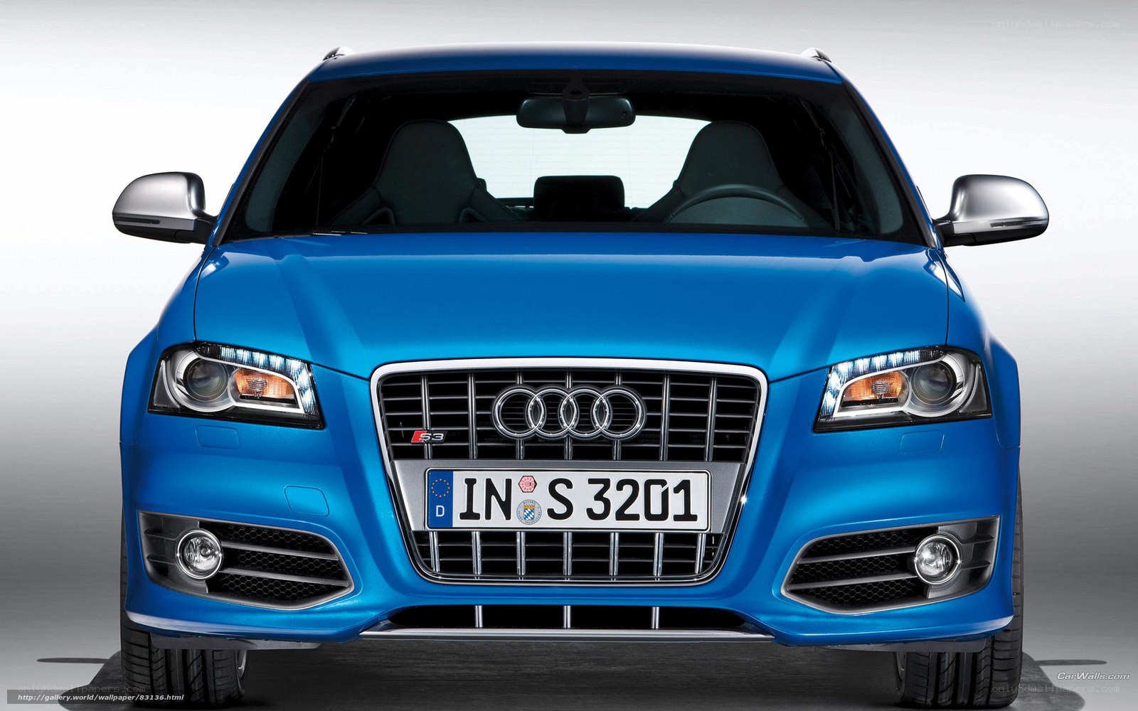 blue audi s3 front view