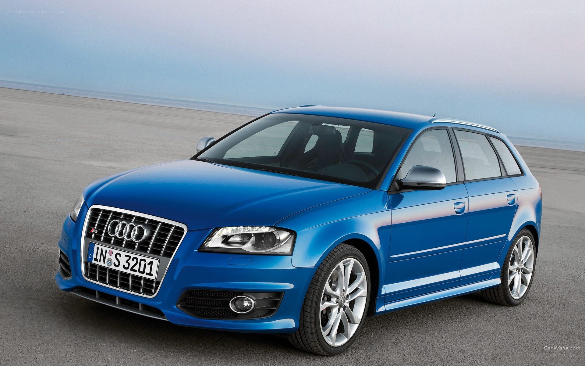 blue audi s3 station wagon