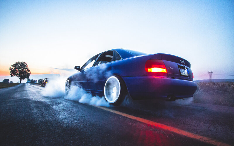 Blue Audi S4 Car
