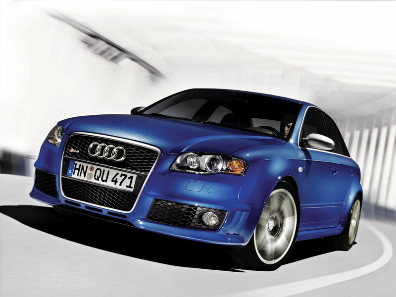 blue audi s4 in motion