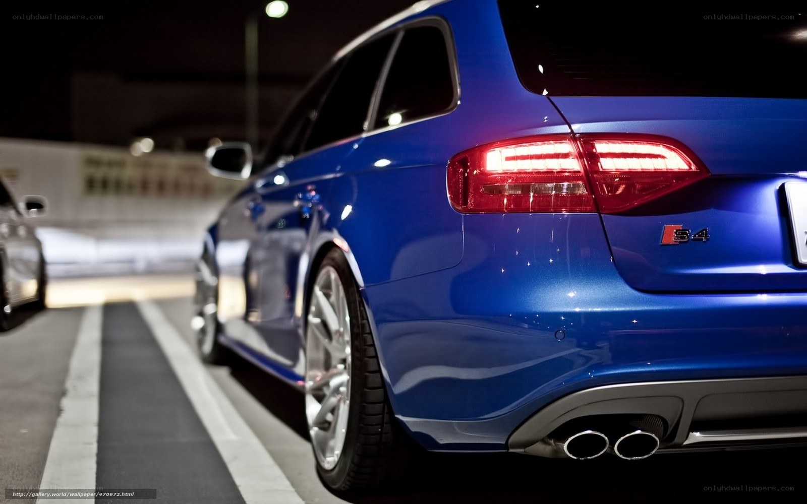 blue audi s4 station wagon