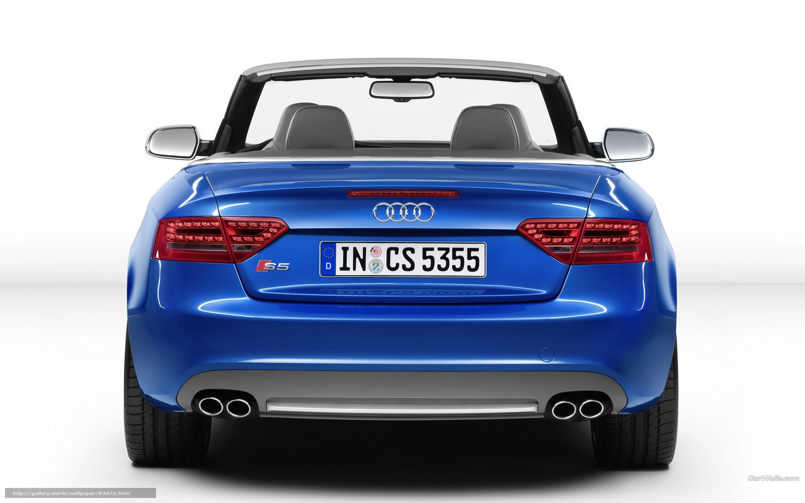 blue audi s5 convertible rear view