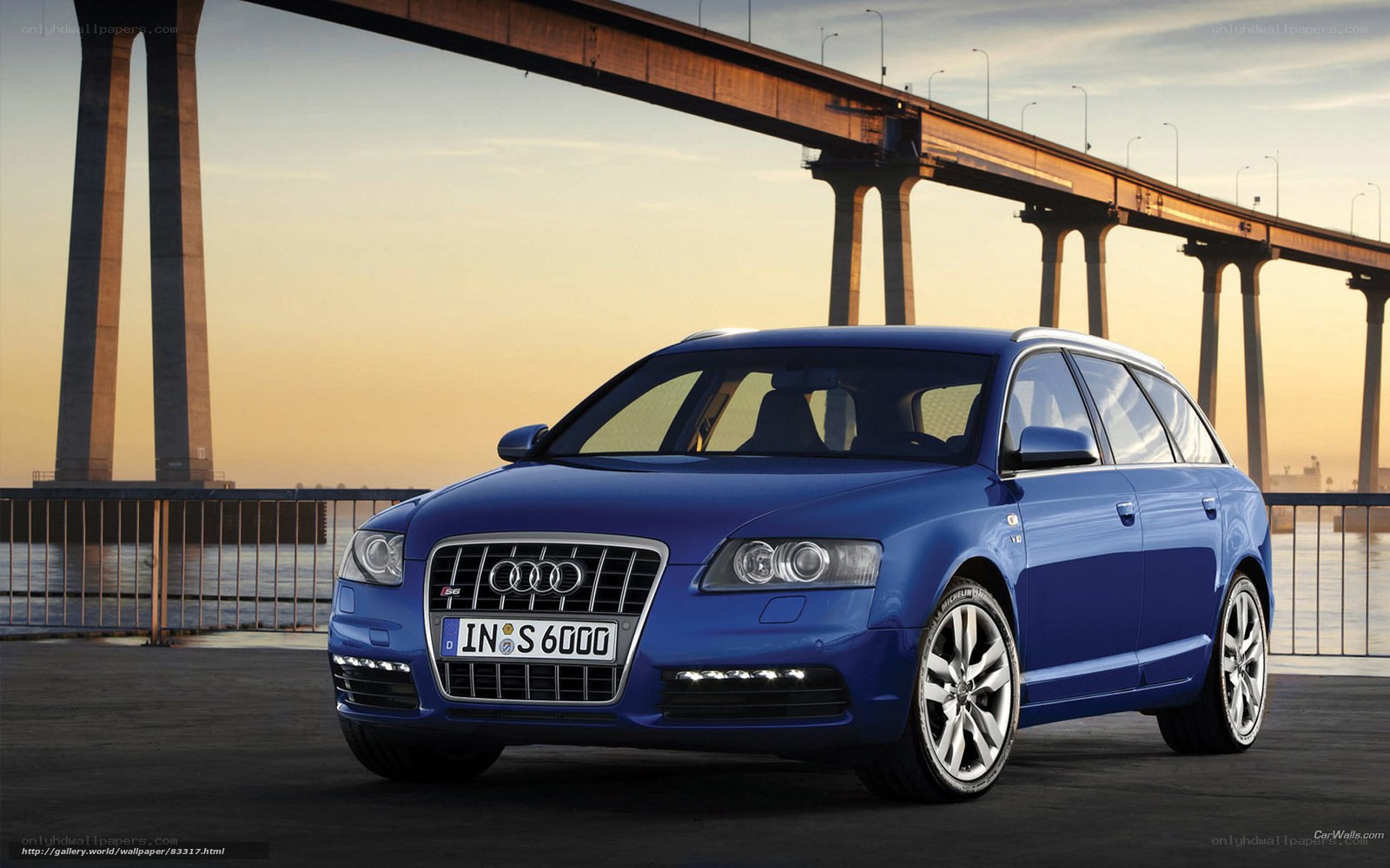 Blue Audi S6 Avant