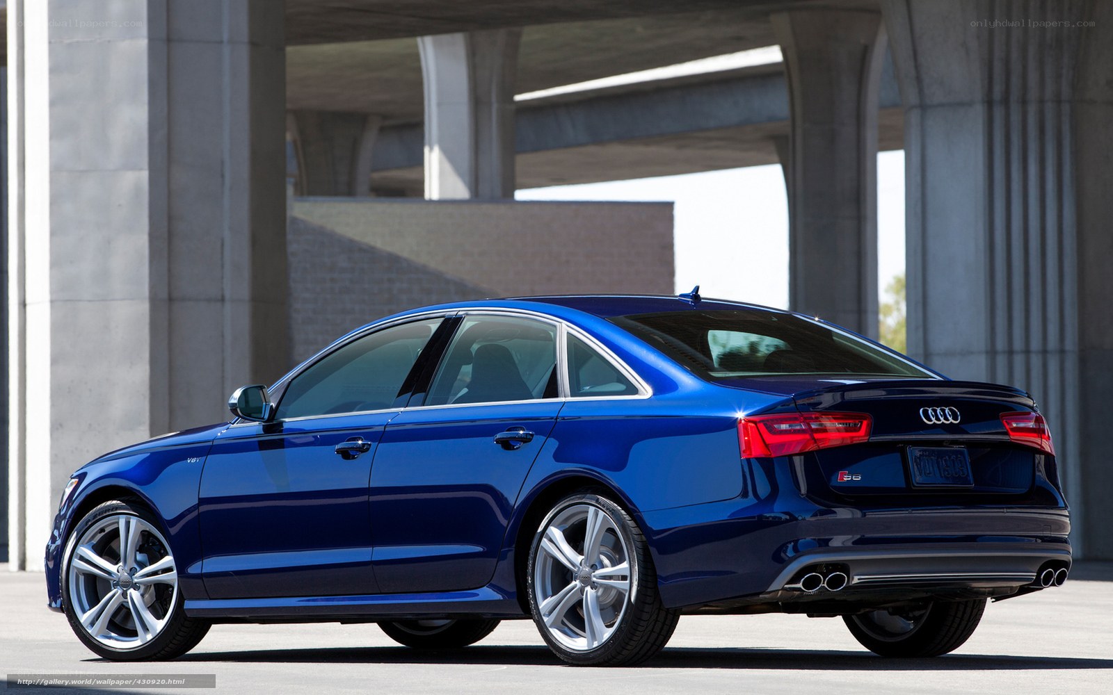 Blue Audi S6 sedan