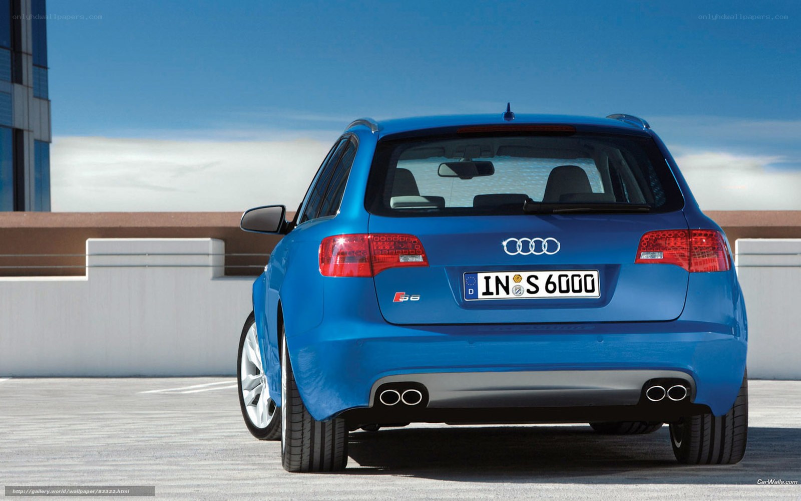 blue audi s6 station wagon