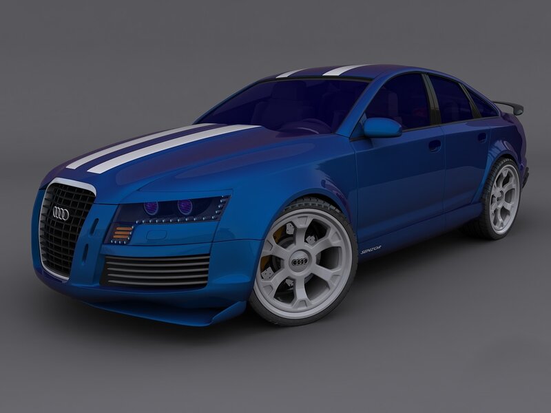 Blue Audi Sedan — Neutral