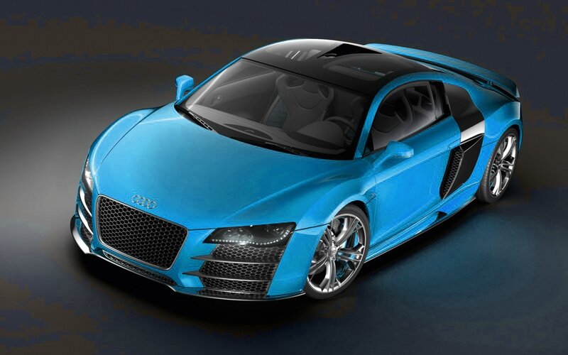 blue audi sports car