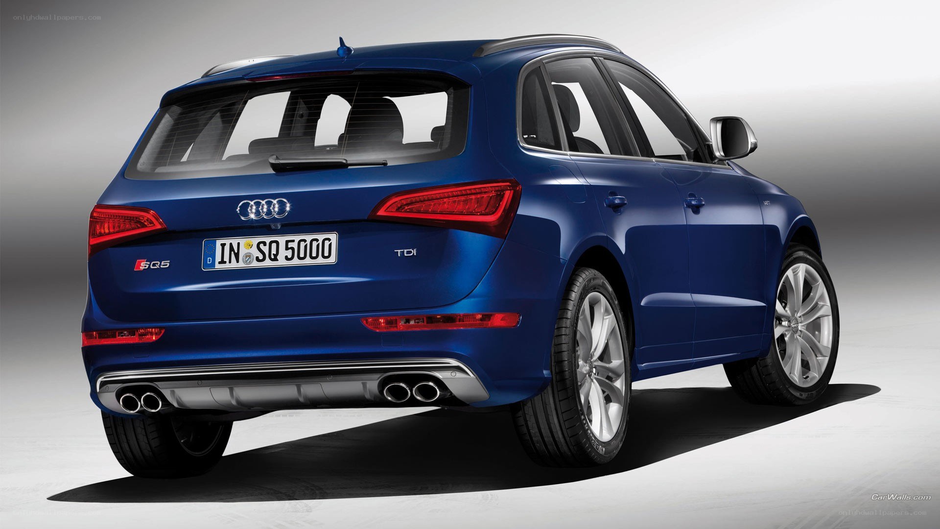 blue audi sq5 rear view