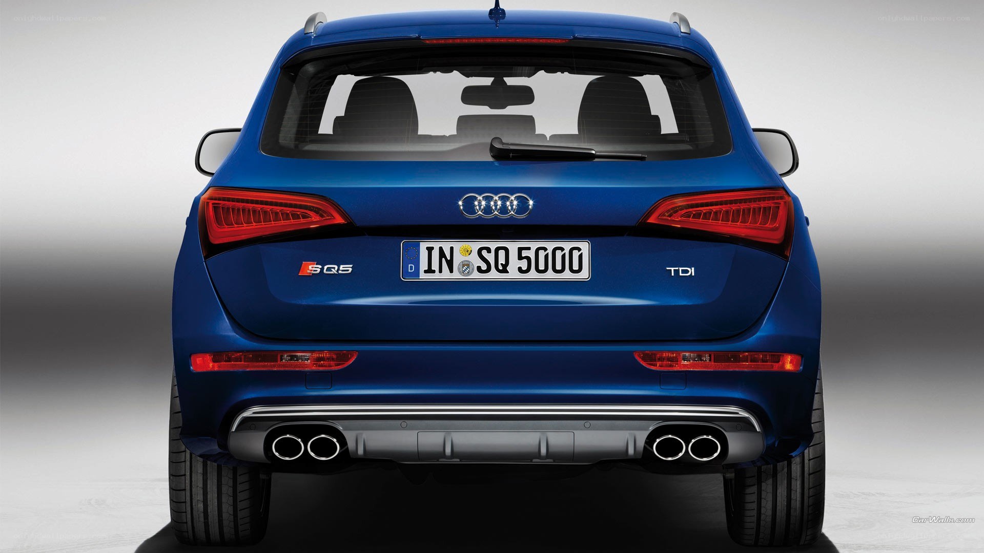blue audi sq5 rear view