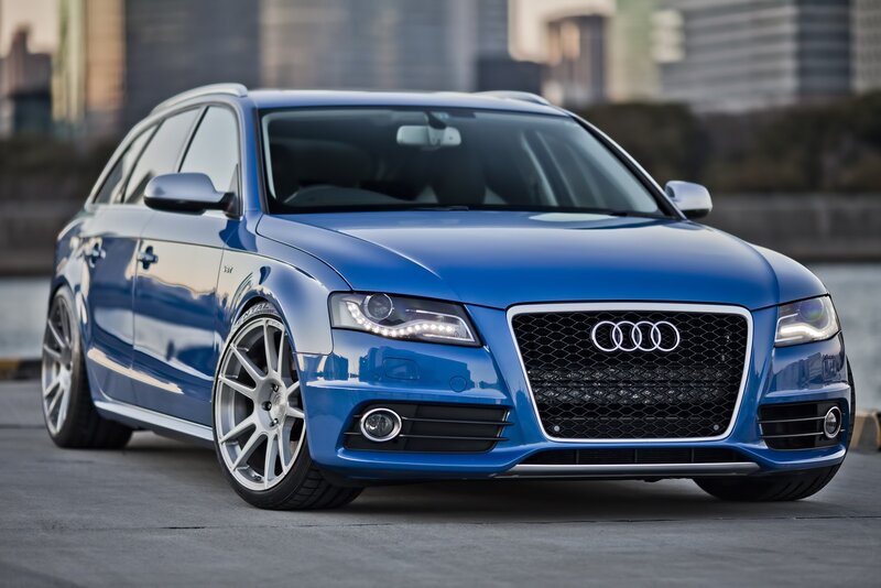 Blue Audi station wagon