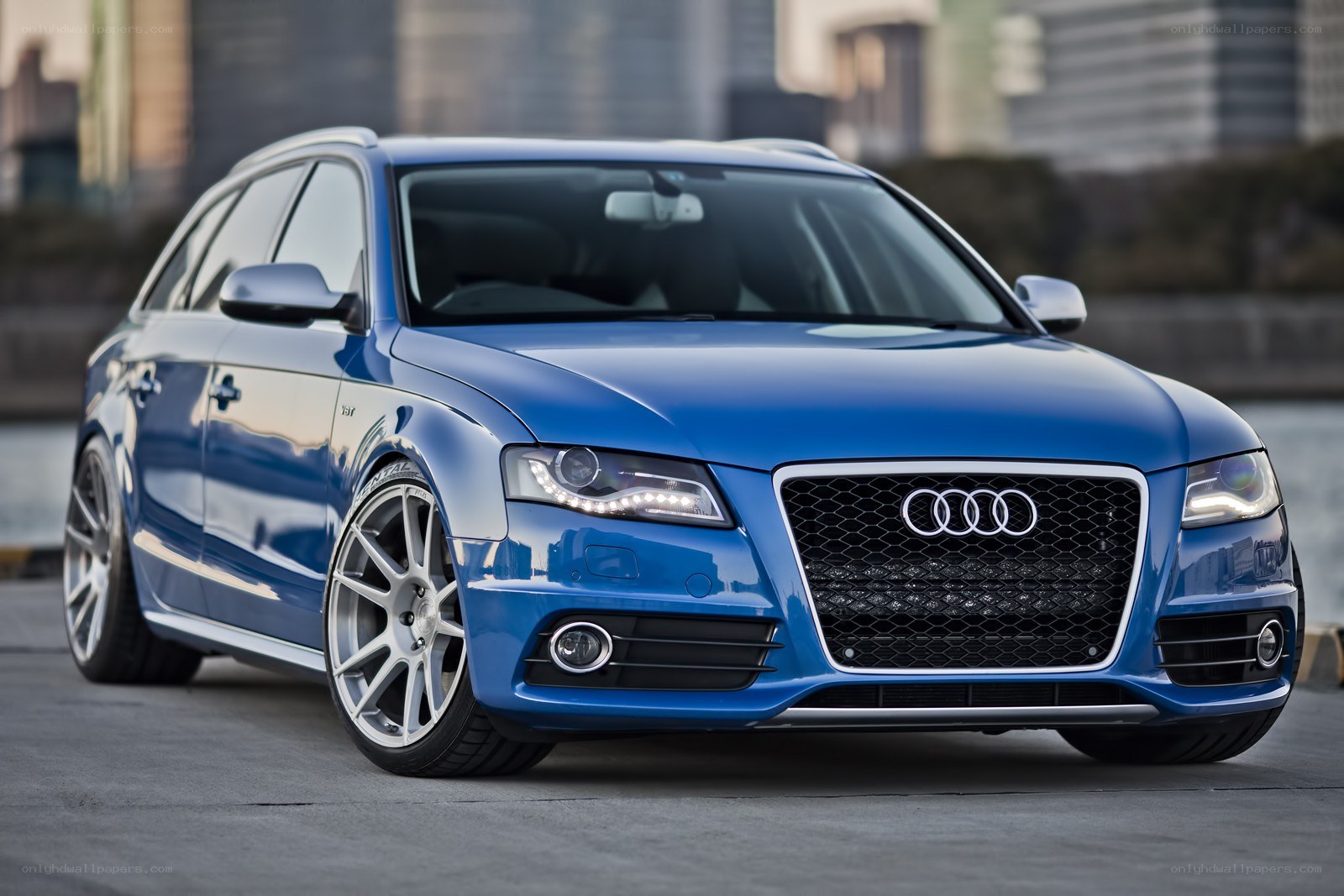 Blue Audi station wagon