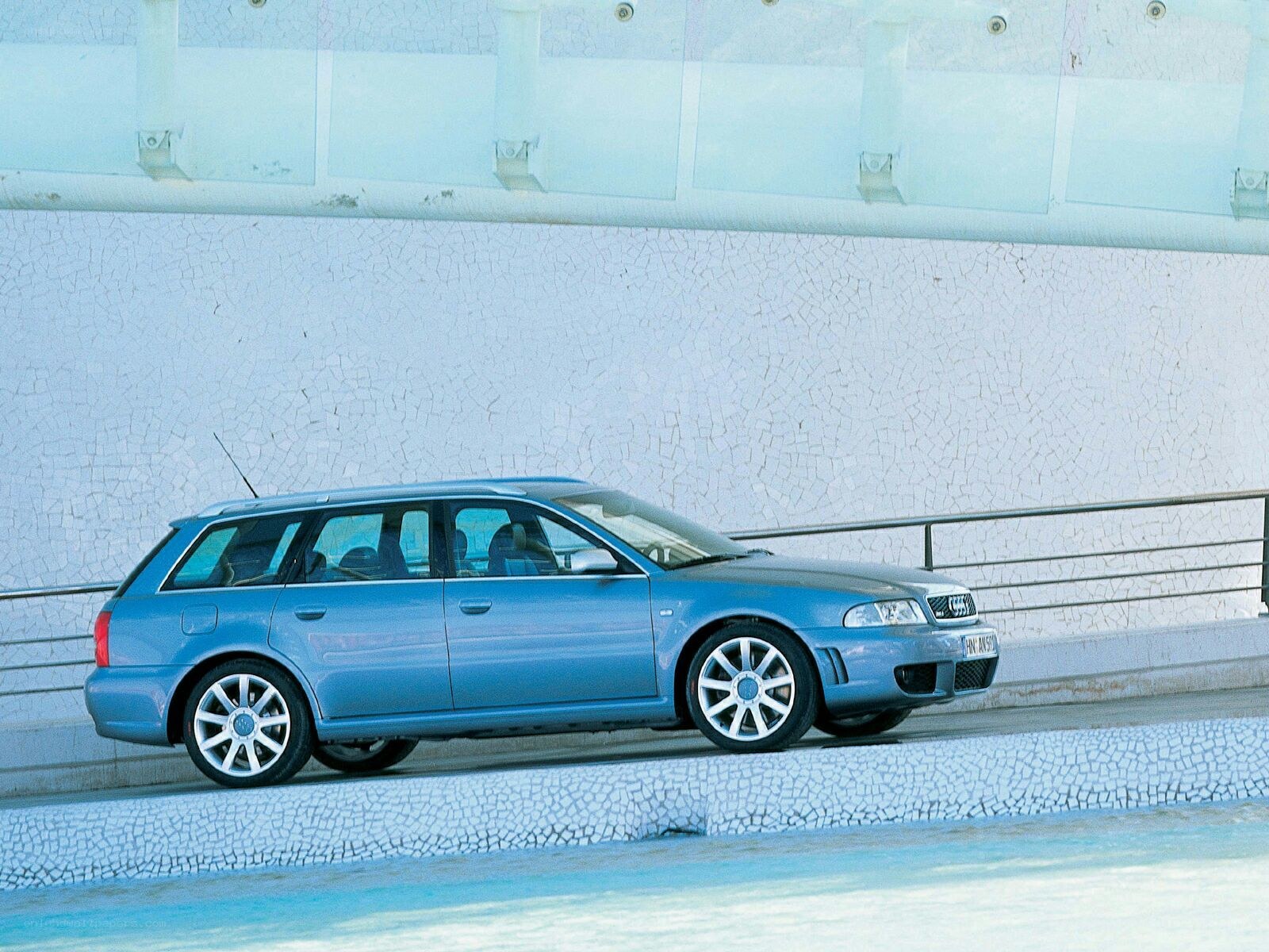 blue audi station wagon