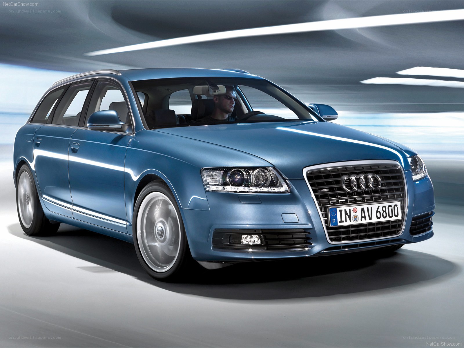 blue audi station wagon