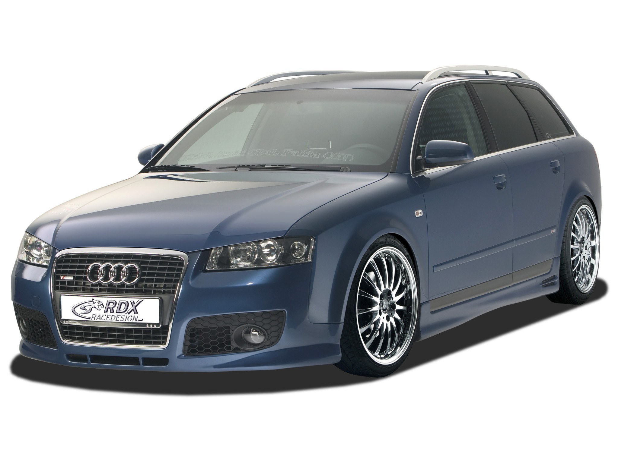 blue audi station wagon