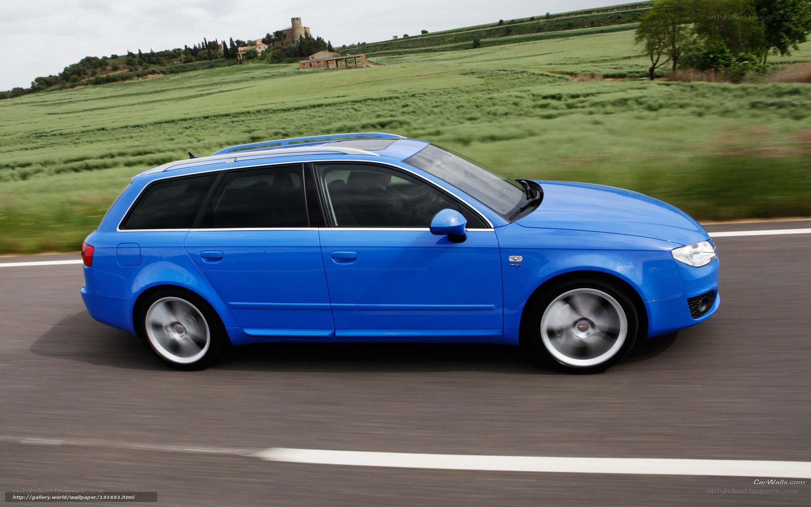 blue audi station wagon