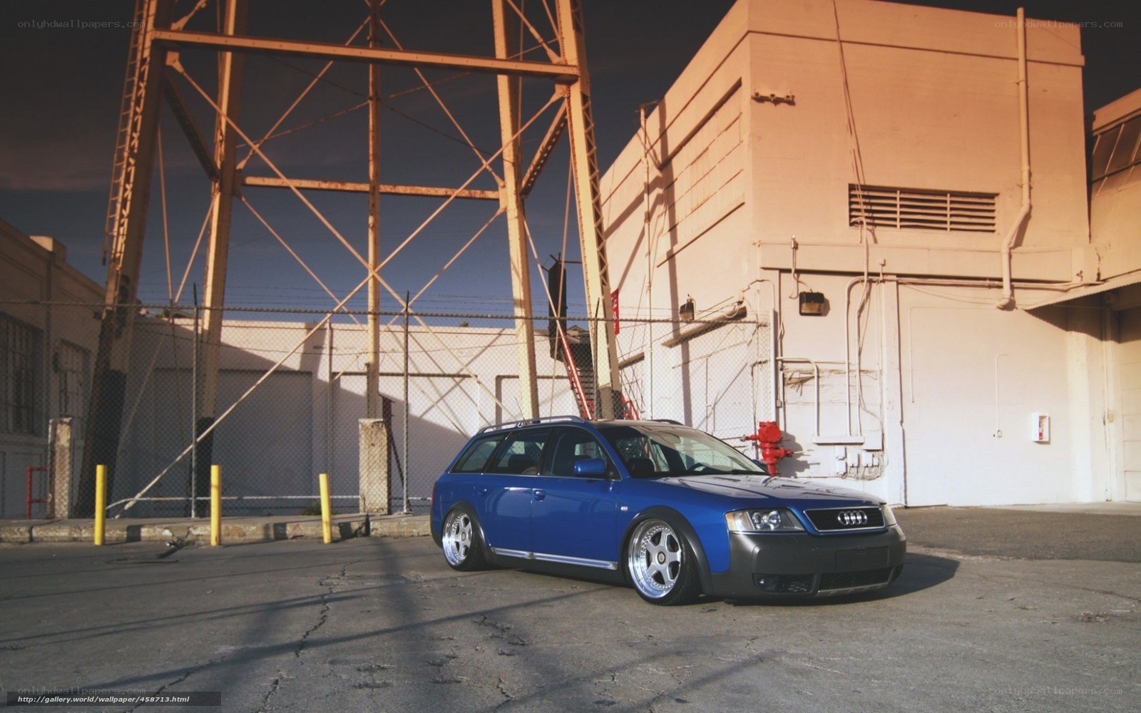 blue audi station wagon