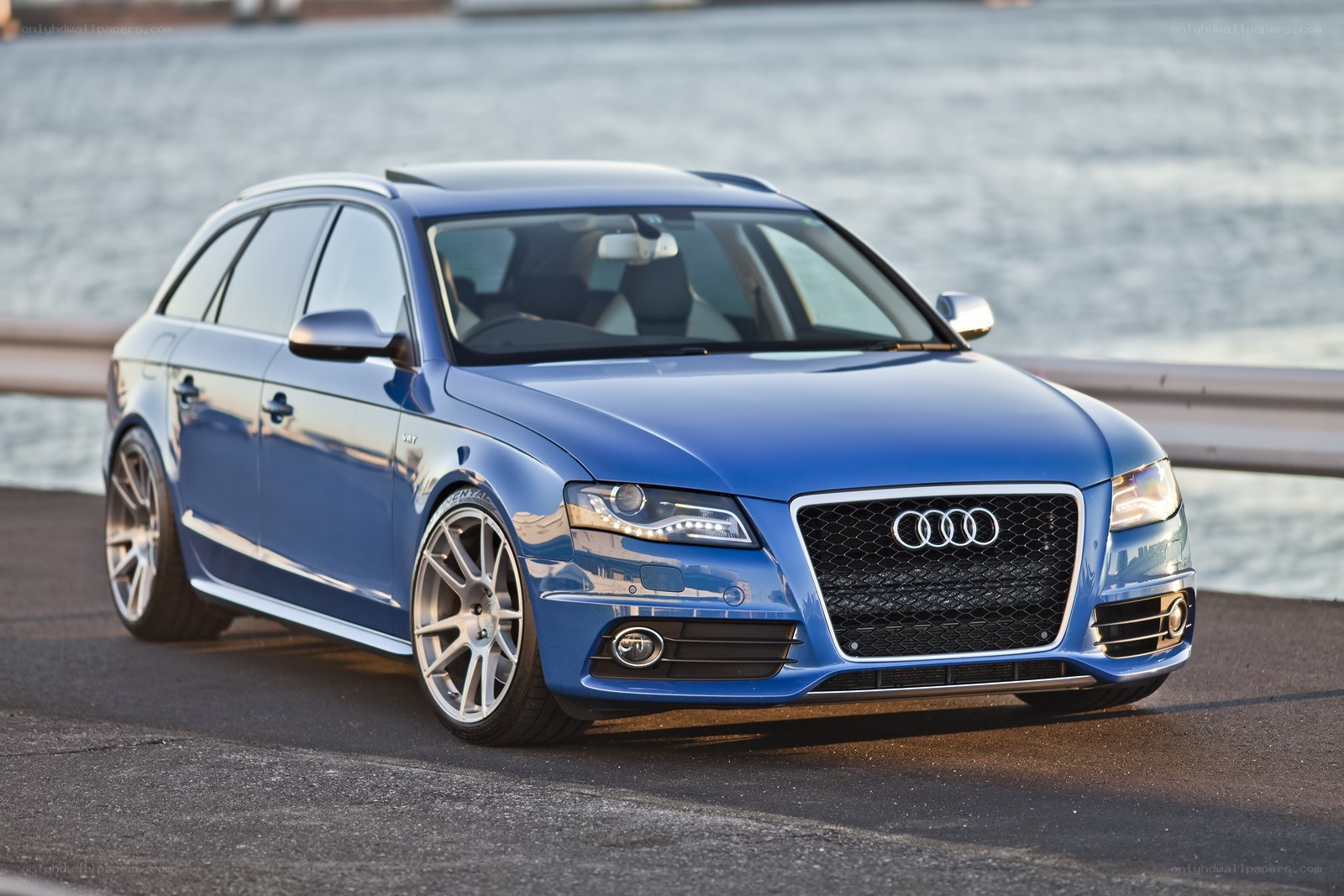 Blue Audi station wagon