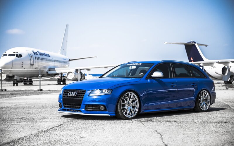 Blue Audi Station Wagon — Dramatic, Afternoon