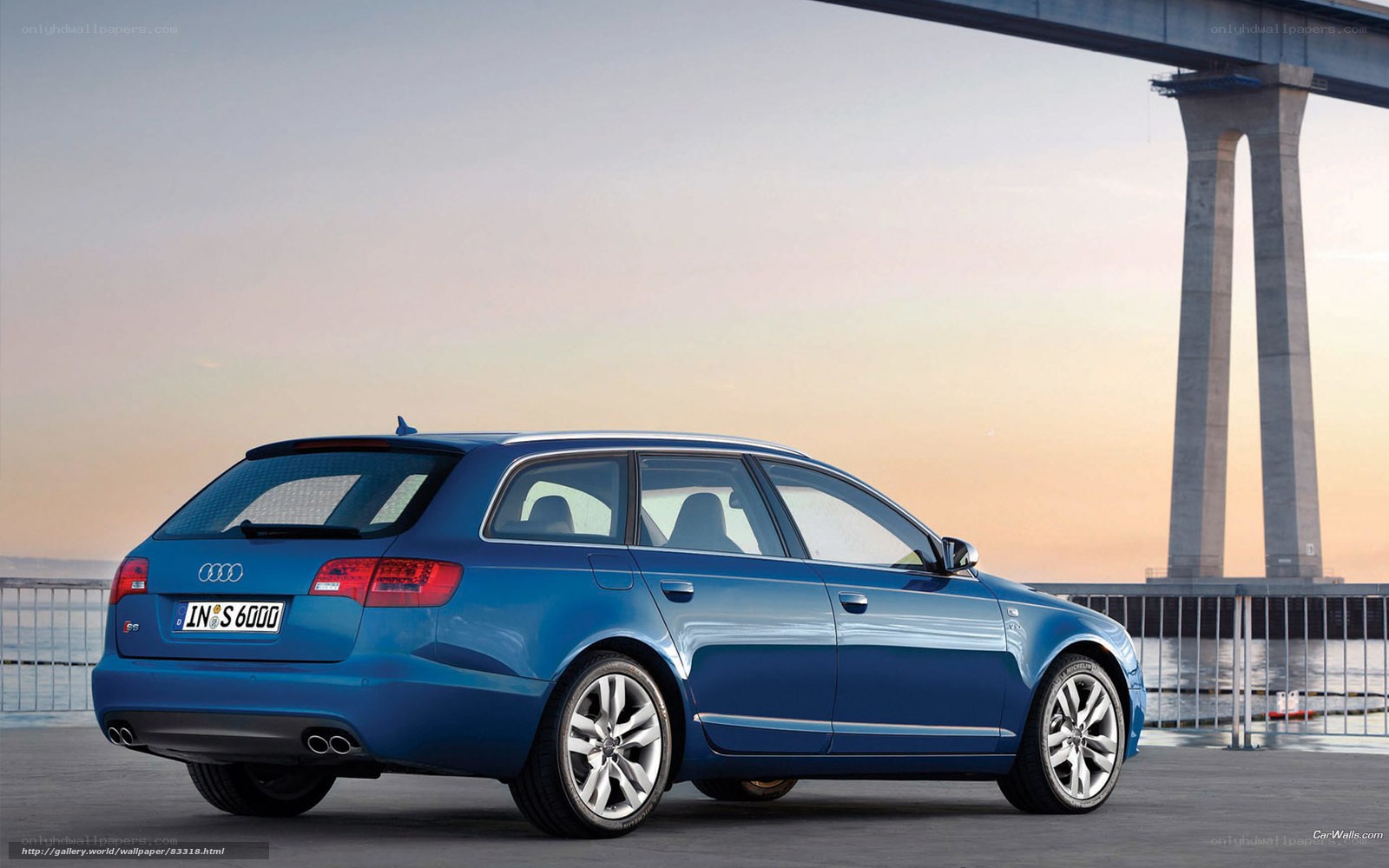 blue audi station wagon