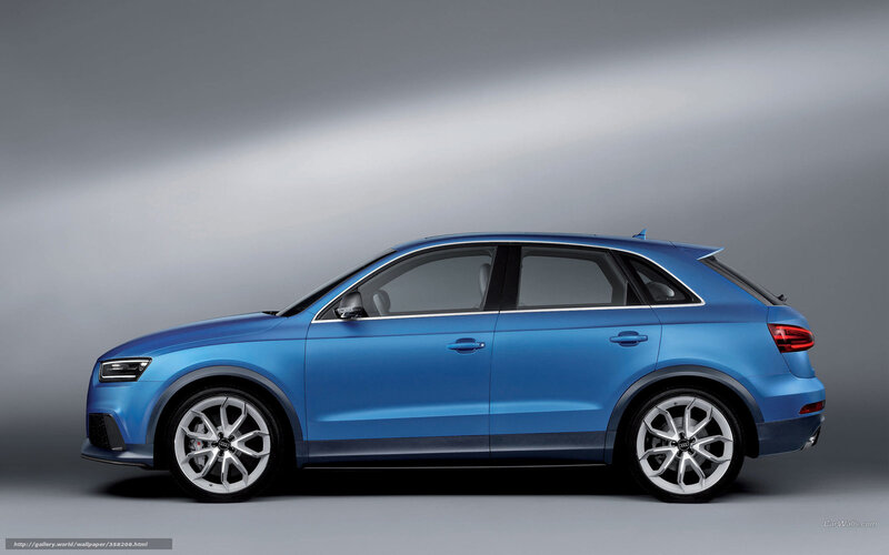 blue audi suv side view