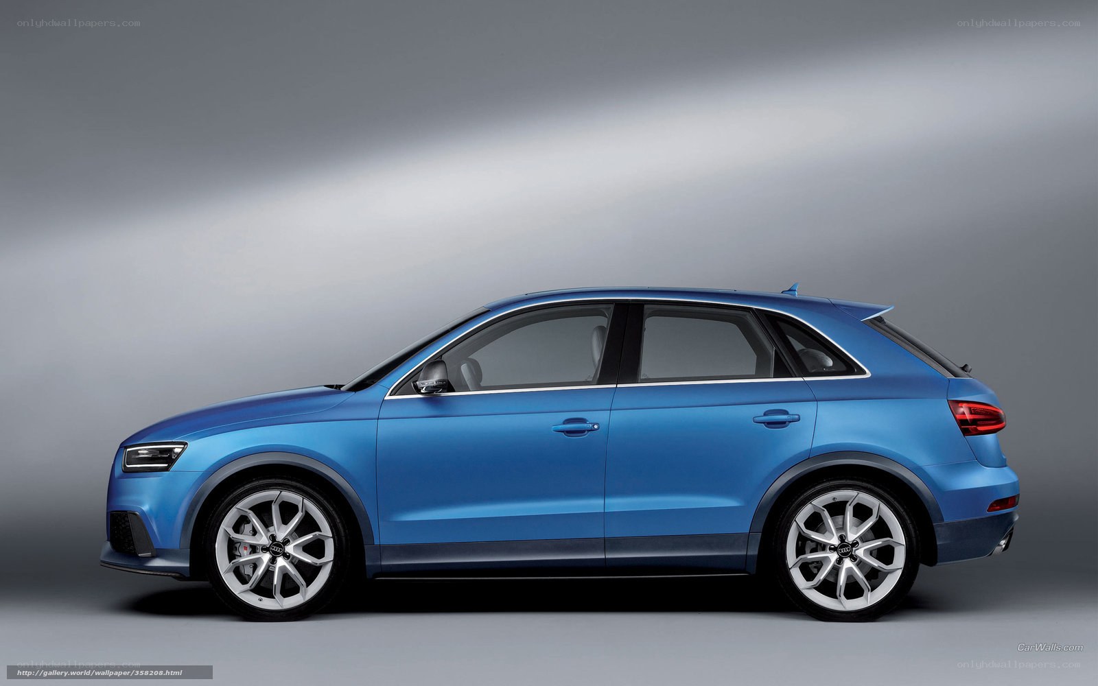 blue audi suv side view