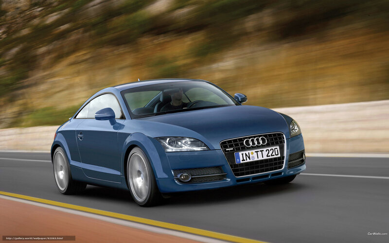 Blue Audi TT in motion